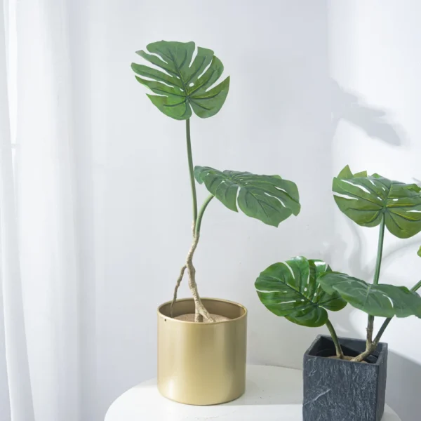 40-60cm Large Artificial Monstera Plants Tropical Palm Tree Plastic Turtle Leaves Outdooe Plant For Home Garden Shop Party Decor