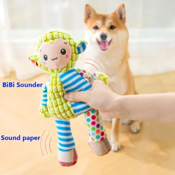Cute Animals Pet Plush Toy Cat Dog Puzzle Toy Bite Resistant Interactive Squeaky Teeth Cleaning Chew Toy Pet Supplies Products