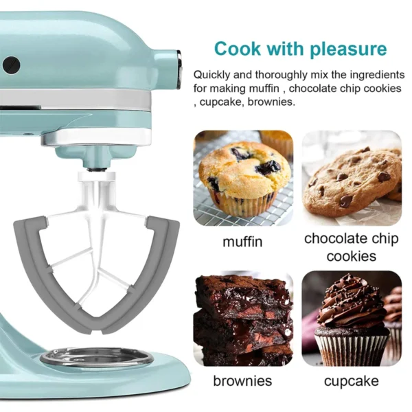 Flex Edge Beater for Kitchen Aid Tilt-Head Stand Mixer,4.5-5 Quart Mixer Accessories with Flexible Edges Bowl Scraper