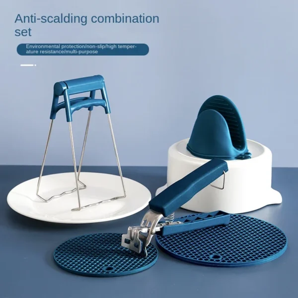 Multi-functional Utensil Clip for Kitchen, Anti-scalding and Non-Slip Dish Clamp with Steam Tool Slot